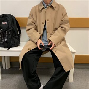 港风休闲男士风衣中长款FZ12P45