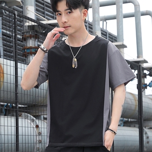 2023青少年夏季冰丝速干拼色短袖百搭休闲T恤T8277P25图片