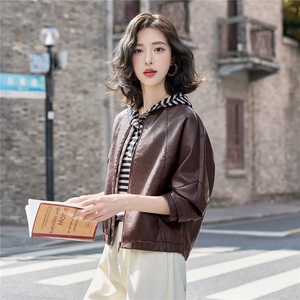 皮衣女2025秋季新款时尚宽松皮外套图片