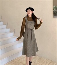 两件套连衣裙，女装连衣裙，E莎