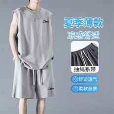 无袖t恤运动速干男夏季薄款套装潮流宽松坎肩TZ81-特批68109，男装T恤，星座718