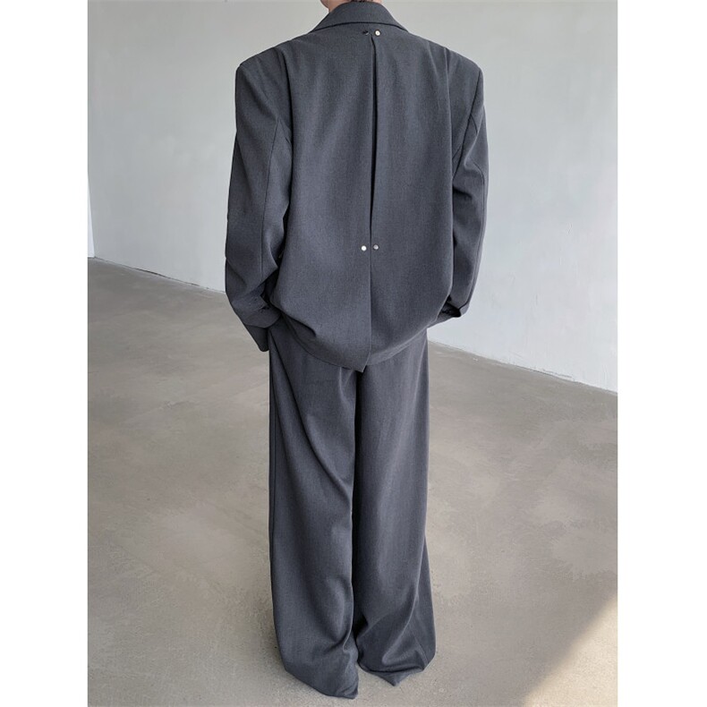 24秋冬男士设计感解构老钱风品质铆钉垫肩西装外套XZ56-P128,男装西服套装,电商B288