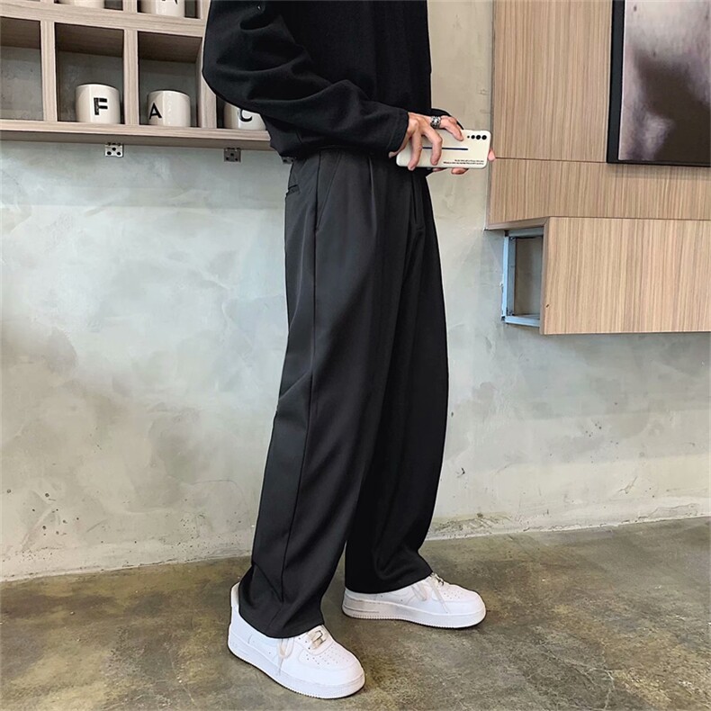 夏季休闲裤男士潮流宽松西装裤港风新款ins坠感西装裤子XK310-P35,男装西裤,星座1008