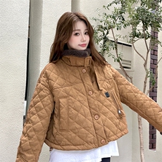 大货已出！小个子短款羊羔毛菱格棉衣外套2c276-M2427-P165-K240，女装棉衣/棉服，2C276