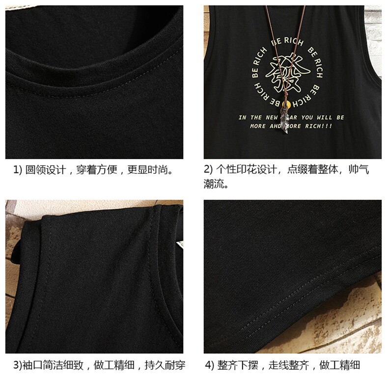 BX25163-P20港风运动汗背心男大码汗衫男无袖T恤男砖墙挂拍,男装T恤,电商A040A