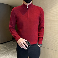 秋冬店主风社会小伙半高领纯色套头针织毛衣301A-1/M91/P58，男装针织衫/毛衣，星座301A-1