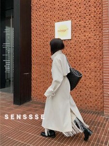 [现货]女明星机场风衣气质中长款立领风衣外套大衣2022春图片