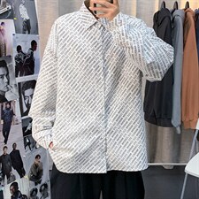 港风长袖衬衫男韩版潮流宽松学生潮牌上衣2021秋季外套W1300-P33，男装衬衫，星座512-4