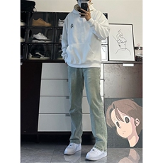 美式hiphop高街直筒重工艺水洗修身vibe牛仔裤货号K700P65，男装牛仔裤，电商A063
