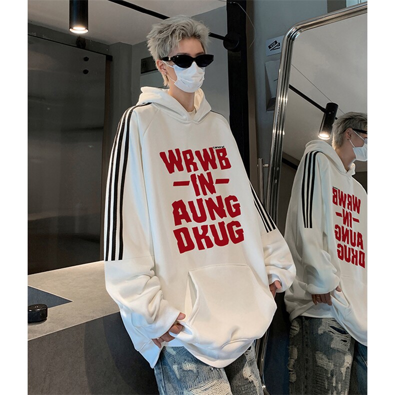 抖音得物供货 提供视频 秋冬重磅美式宽松织带连帽卫衣0420图片