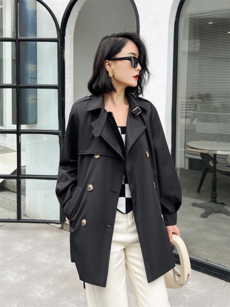 2022#春季风衣系列 货号6028SML，女装风衣，序儿