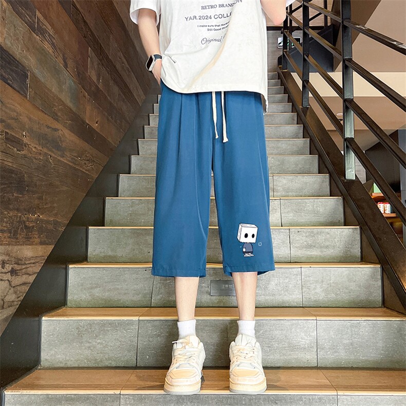 冰丝七分裤男大码速干短裤男五分裤港风风格QK72400-P25,男装休闲裤,电商A040