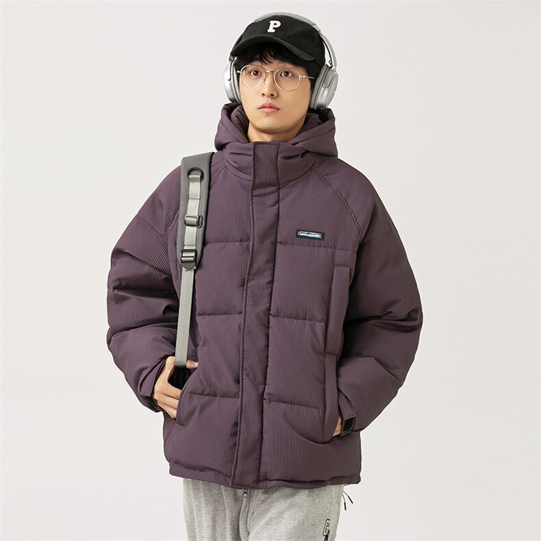 2026冬季新款男日系潮牌纯色连帽白鸭绒羽绒服加厚外套YR28-F235图片