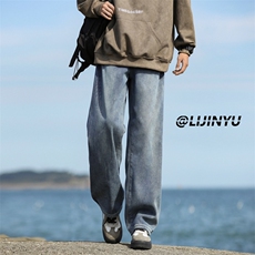 舒适有型时尚垂顺卫裤百搭休闲牛仔裤水洗做旧K870特批4079，男装牛仔裤，星座718-1