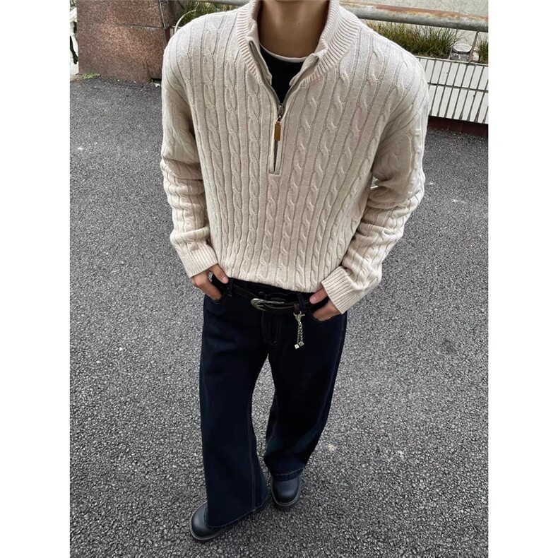 老钱风毛衣拉链501-1-M1212-P65,男装针织衫/毛衣,星座501-1