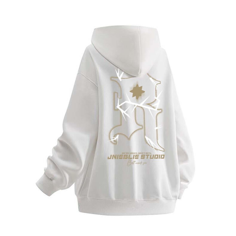 抖音得物品质380克全棉美式宽松两粒扣印花连帽卫衣ACM2201,男装卫衣,电商A443