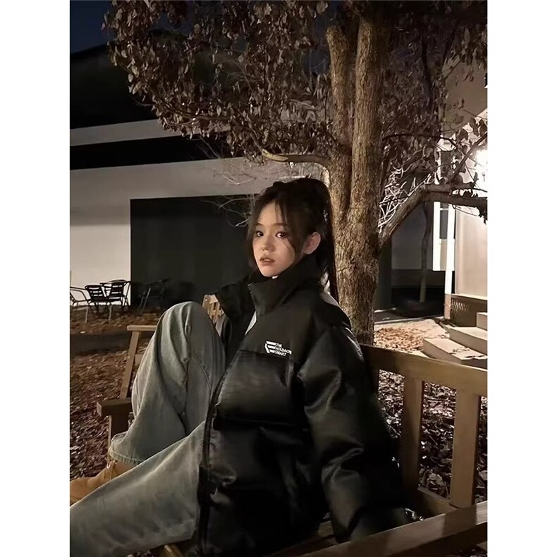 冬季美式复古PU皮棉衣拼色立领面包棉服外套男女,男装棉衣,星座410-6（原星座1304-1）