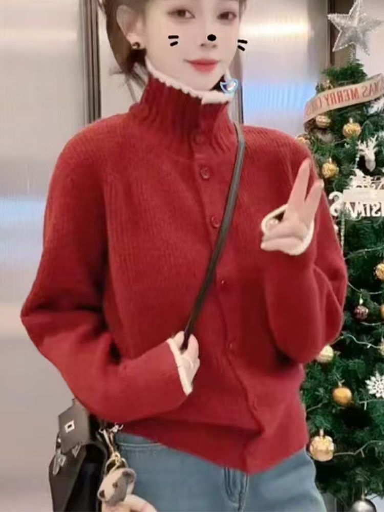 甜美通勤休闲日常长袖开衫,针织衫/毛衣,萱芳婷羊绒