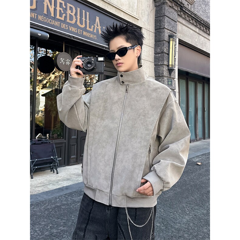 2026春季抖音得物品质新款扎染PU皮衣雾面皮夹克外套男6151-TP48,男装夹克,星座207