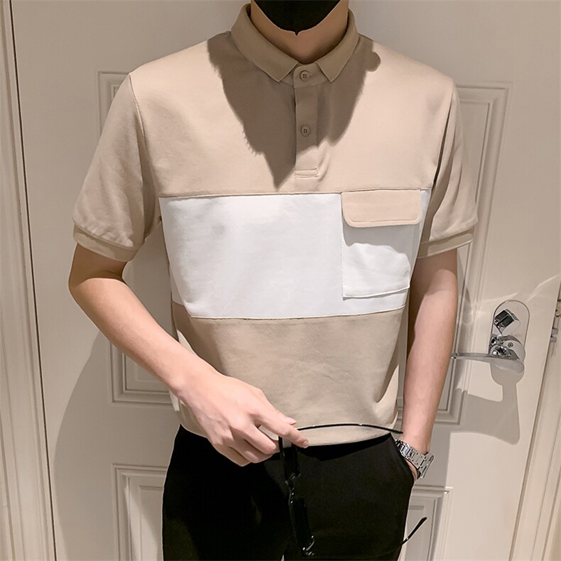 卡其2023社会小伙修身绣花短袖polo衫男士短袖T恤PL803-P58控价78，男装Polo衫，电商A108