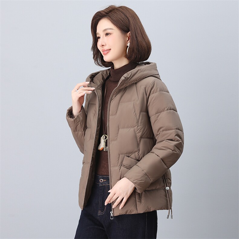 2024年冬季新款时尚棉服休闲连帽插袋羽绒棉棉服,女装棉衣/棉服,依恋蒂丝