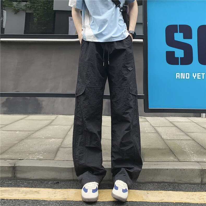 美式贴标设计感休闲裤男小众直筒工装裤冲锋裤,男装工装外套,星座310A-4