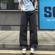 美式贴标设计感休闲裤男小众直筒工装裤冲锋裤，男装工装外套，星座310A-4