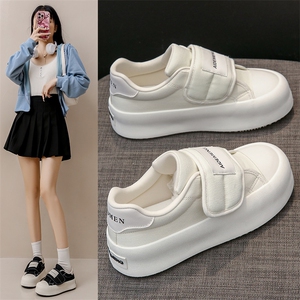 帆布鞋女2024春季新款学生韩版ins百搭厚底板鞋春秋休闲鞋子