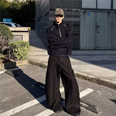 春秋新款肌理立领半拉链卫衣男高档潮流宽松百搭重磅休闲长袖上衣，男装卫衣，星座1210-1