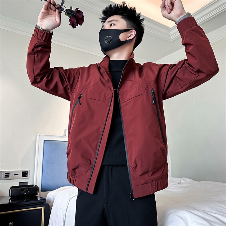 痞帅炸街高级感潮男士外套夹克社会小伙店主风301C-JK14-P98控138图片