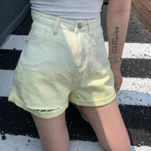 现货，韩版渐变牛仔短粗，女装，DTU(6F)