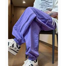 抽绳黑色阔腿裤女学生春夏新款高腰宽松百搭垂感休闲运动直筒长裤，男装休闲裤，星座218-1（原230）