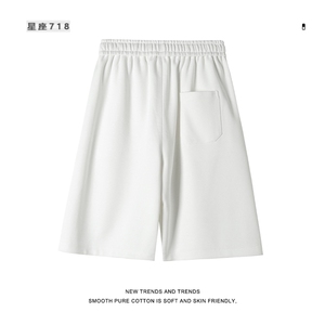 夏季纯色简约休闲潮牌绣标时尚透气直筒裤XD1721特批35图片