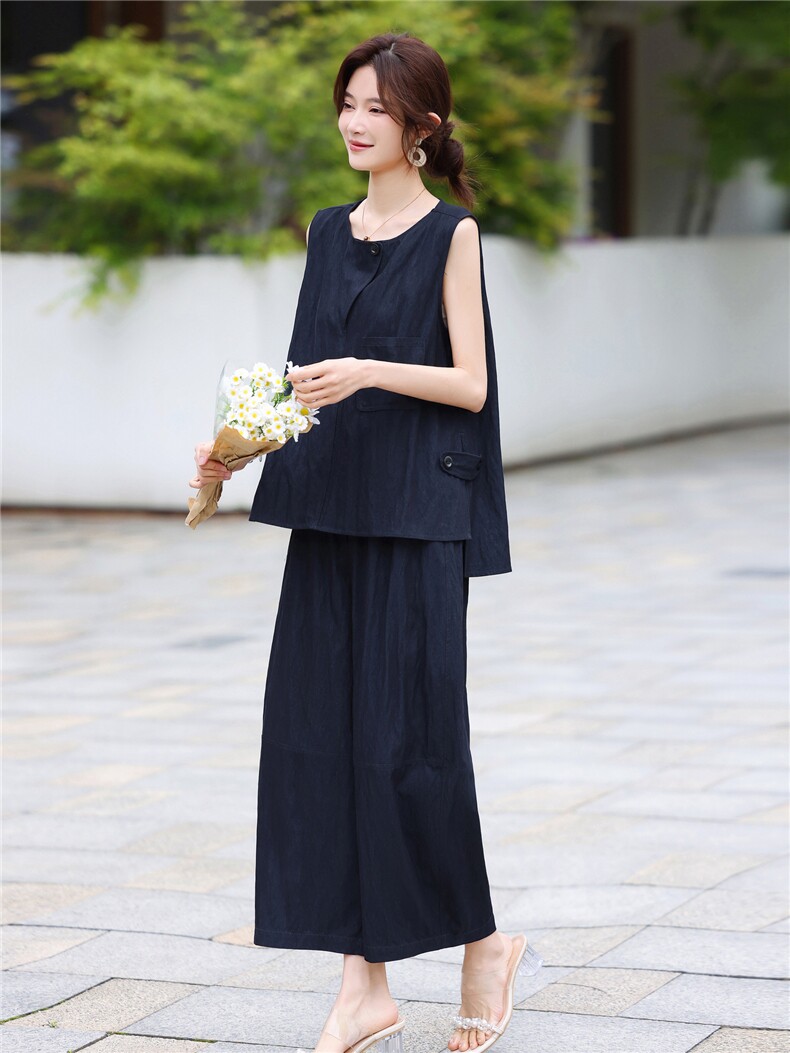 2026年夏季新款女时尚休闲显瘦套装两件套,女装套装/套裙,鑫源服饰