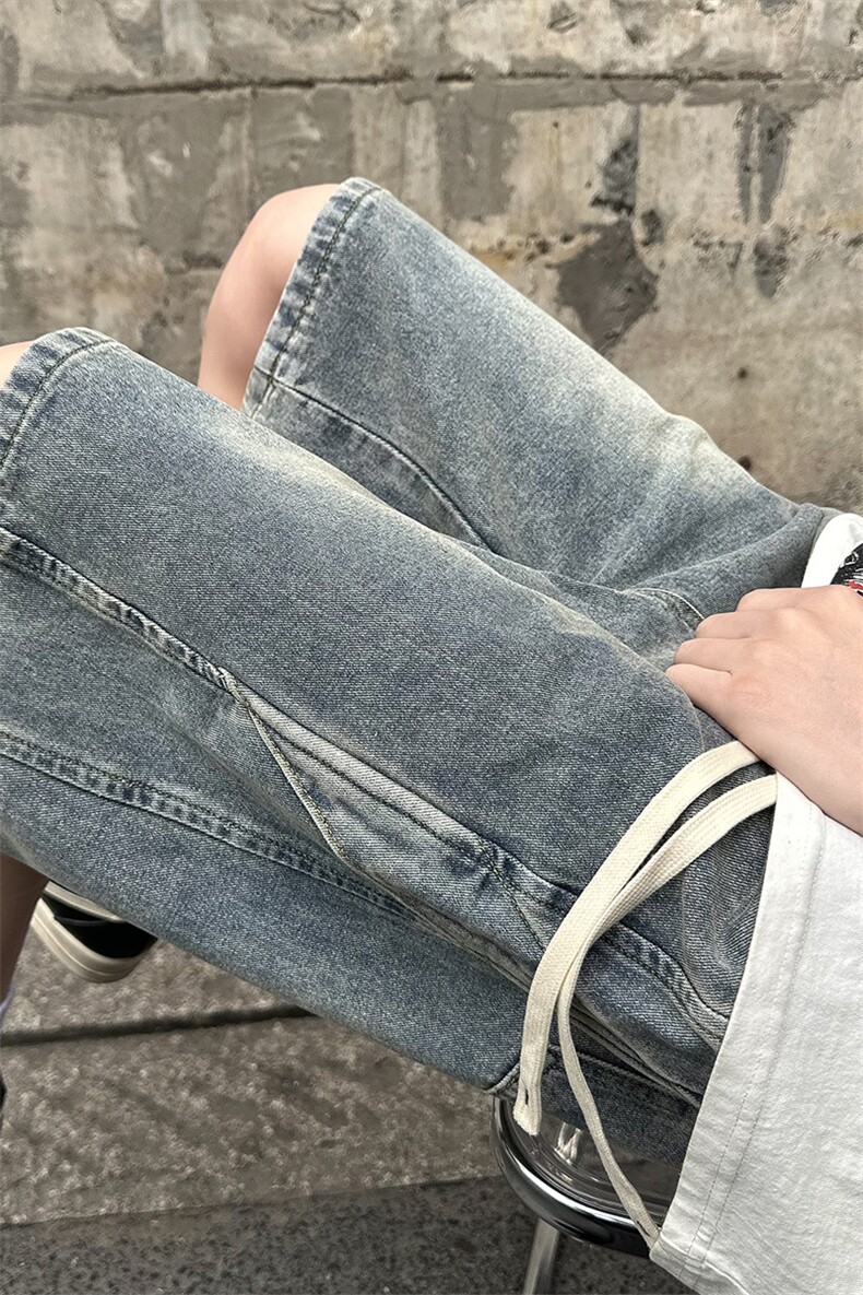 2024夏季新款外景大码美式拼接牛仔短裤M-5XGK24385-P50,男装牛仔裤,电商A022