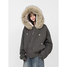 美式毛领座山雕棉服男女情侣冬季加厚保暖工装棉衣SW876P89，男装棉衣，星座1112-1