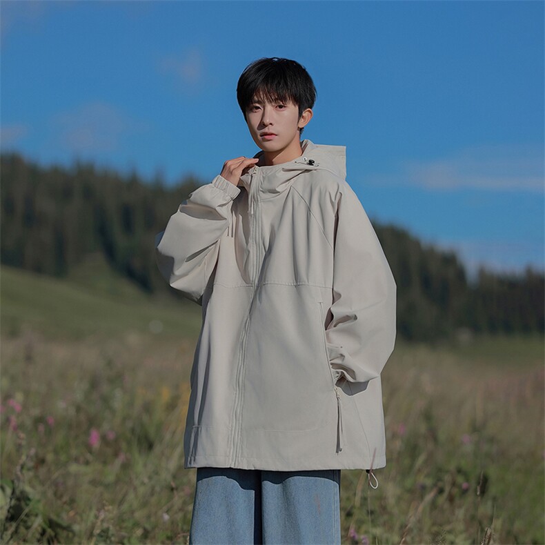 815A-MJ78352-65特 春秋装新款纯色登山服三防冲锋衣外套男模图片