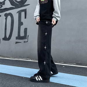 牛仔裤男款潮牌宽松直筒裤子2025新款男生美式春季复古休闲9060图片