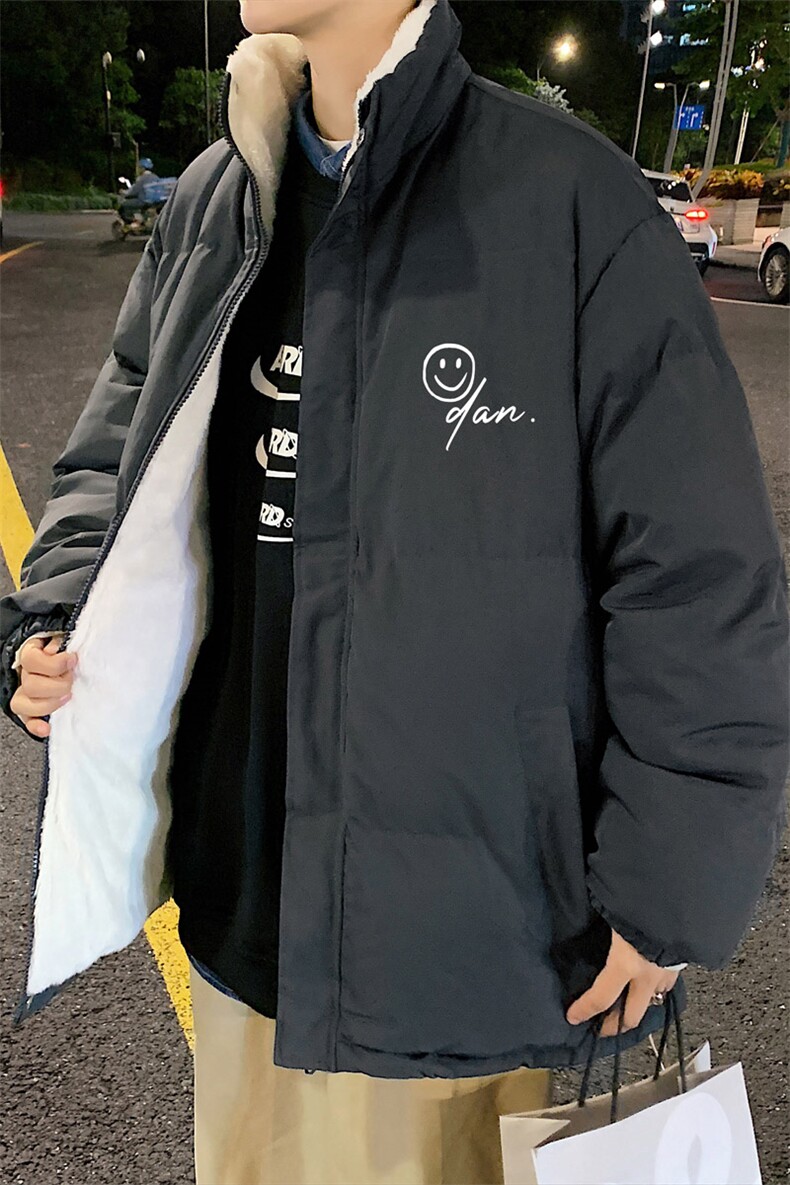 ！2023秋冬笑脸印花棉衣男保暖时尚棉服外套MY102特P78,男装棉衣,电商B220
