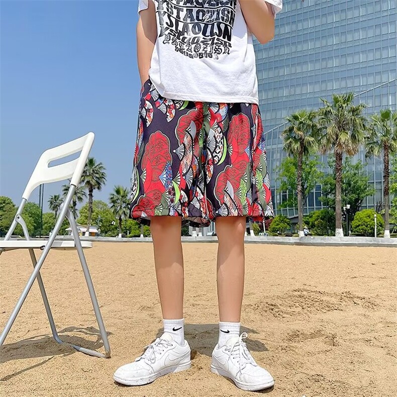 夏季沙滩裤男宽松五分韩版速干花短裤潮流DK106,男装牛仔裤,星座1116A-1（原606A）