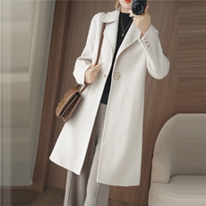 2025百搭时尚简约单扣中长款翻领大衣,女装双面呢大衣,厚恩羊绒, 2025百搭时尚简约单扣中长款翻领大衣,女装双面呢大衣,厚恩羊绒,
