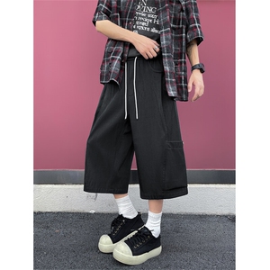 仿天丝牛仔高级感冰丝垂感休闲裤夏季新款潮牌七分裤男2562特批31图片