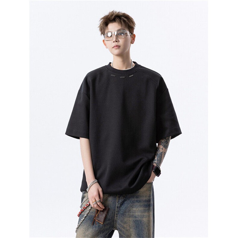 706-T6302-P35260克重磅特P现货夏季痞帅设计感钢标短袖T恤男,男装T恤,星座706