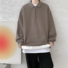 黑色针织开衫外套男慵懒高级感情侣装拉链毛衣春秋季oversize夹克，男装卫衣，电商B312