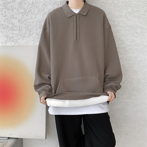 黑色针织开衫外套男慵懒高级感情侣装拉链毛衣春秋季oversize夹克图片