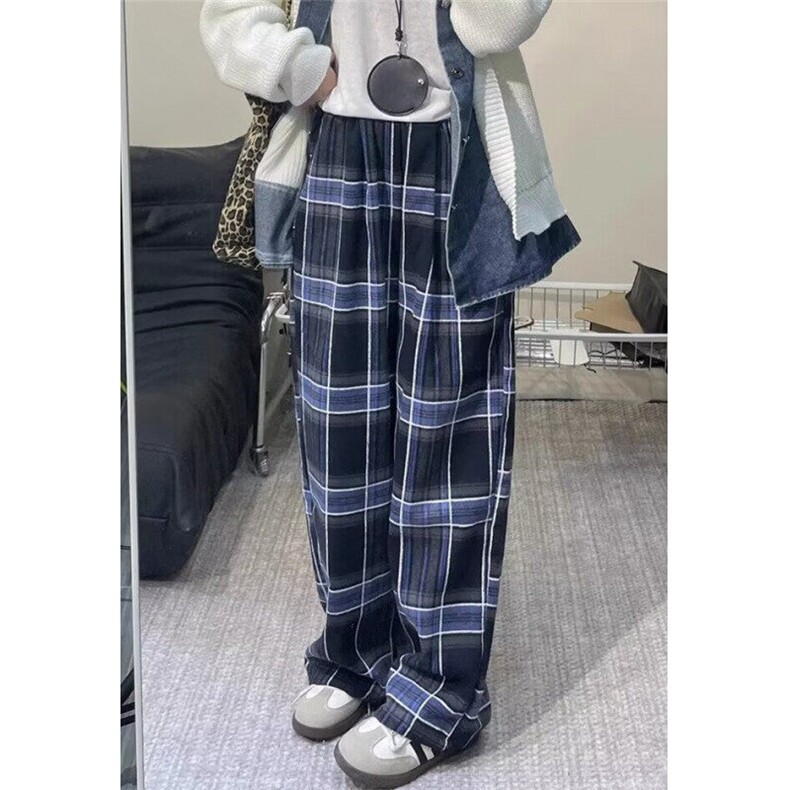 简约原宿气质文艺百搭慵懒格子休闲裤女流行日系时尚KG11,男装休闲裤,星座1116A（原606A-3）