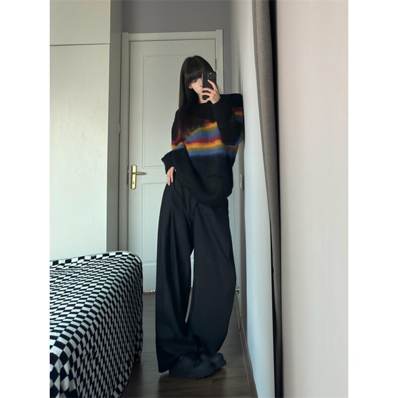 高性价比刷毛彩虹条纹毛衣MY089-P55,男装针织衫/毛衣,星座313A(原308A-2)