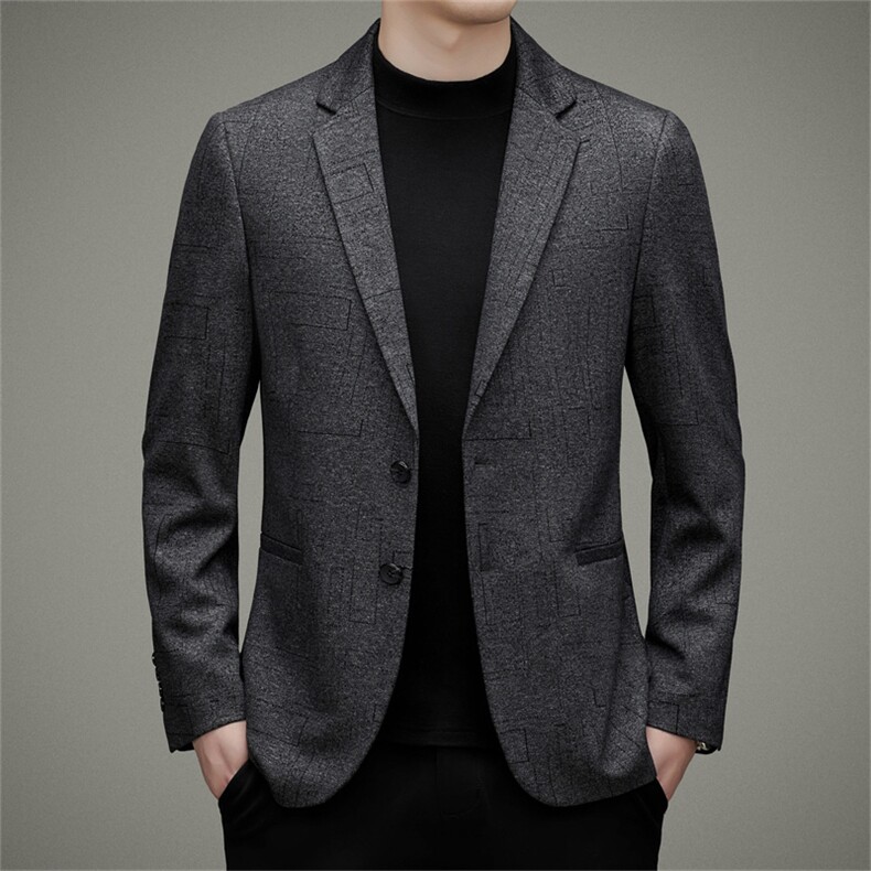 DJ6855钱塘2020-3商务休闲简约合身秋冬季中年男士西服P157图片