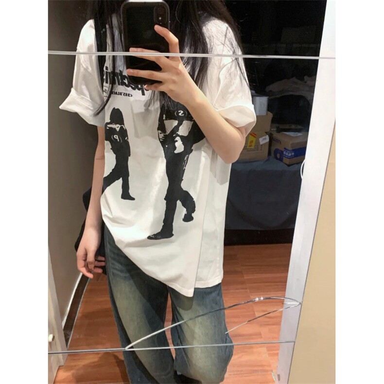 T0760-P25高街美式复古人像夏季小众纯棉半袖上衣,男装T恤,星座617A-2
