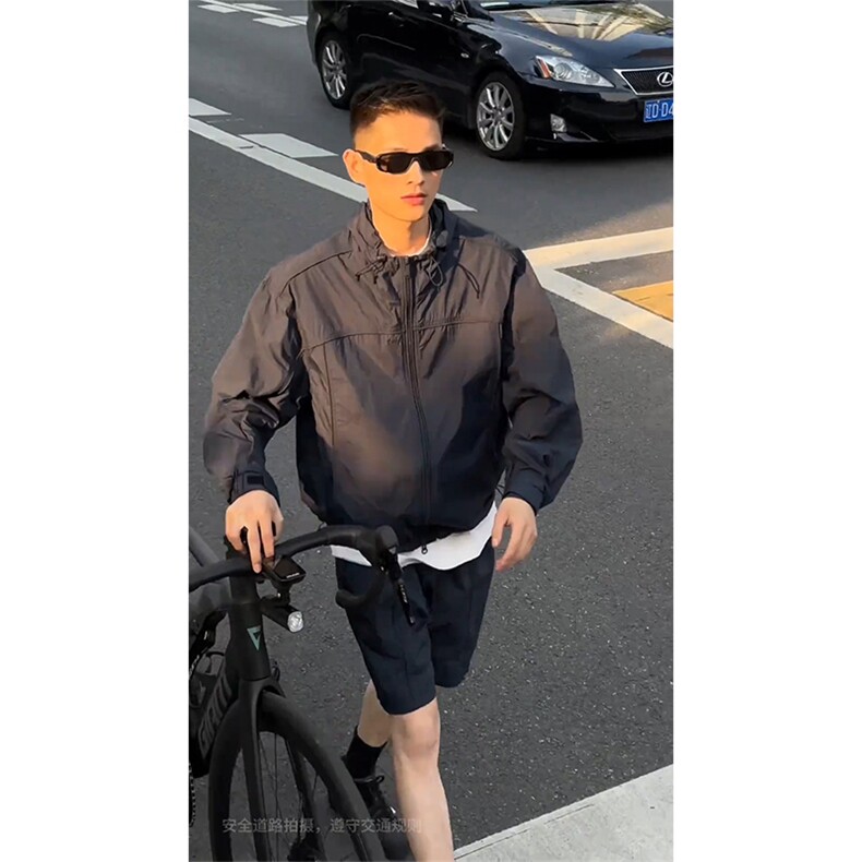 XZ1005-1-TTH541-P上衣95短裤45轻薄款防晒套装情侣款连帽防晒衣,男装防晒衣,星座1005-1